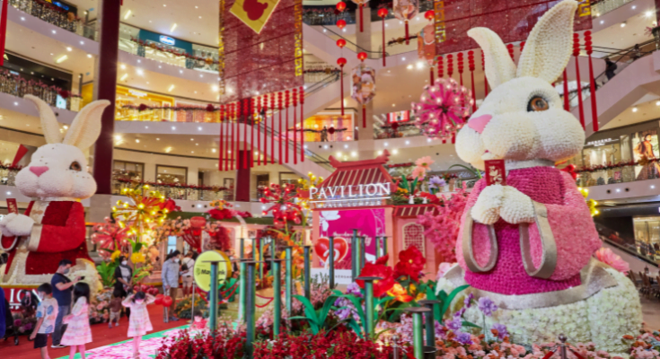 Pavilion KL Celebrates Its 15th Year Anniversary & CNY With 20-foot-tall Pair Of Rabbits